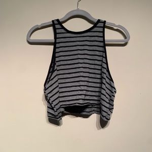 Black and gray striped tank top